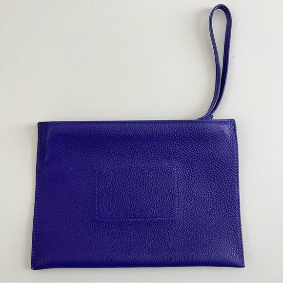Kate Spade On Purpose pebbled leather zip bow wristlet Rwanda purple blue - Picture 6 of 10